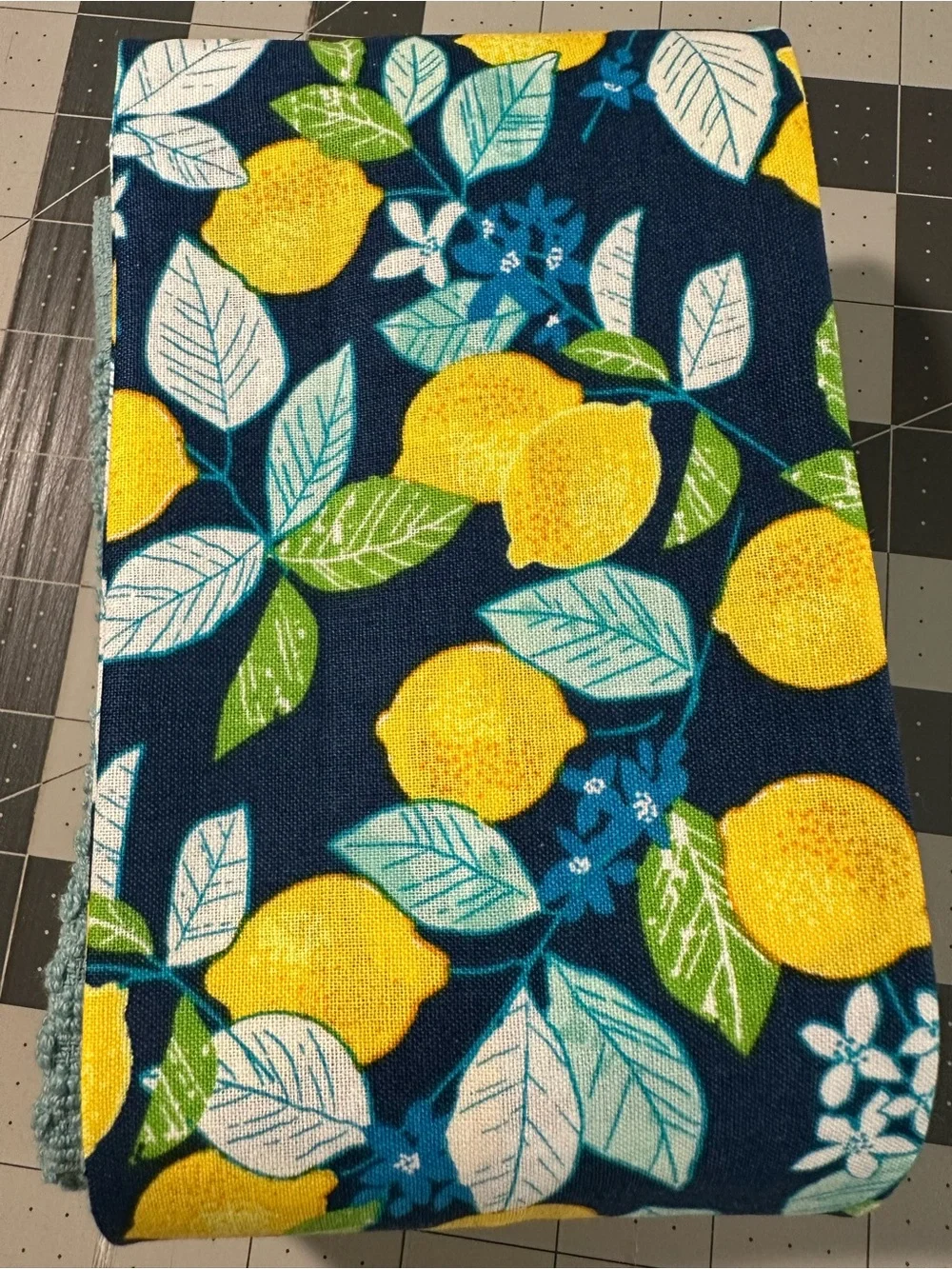 Handmade Lemon Print Kitchen Scarf